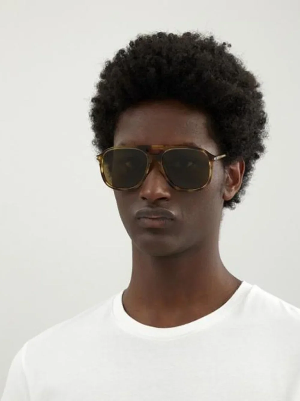 Saint Laurent SL476 003 Aviator Sunglasses - Havana / Brown